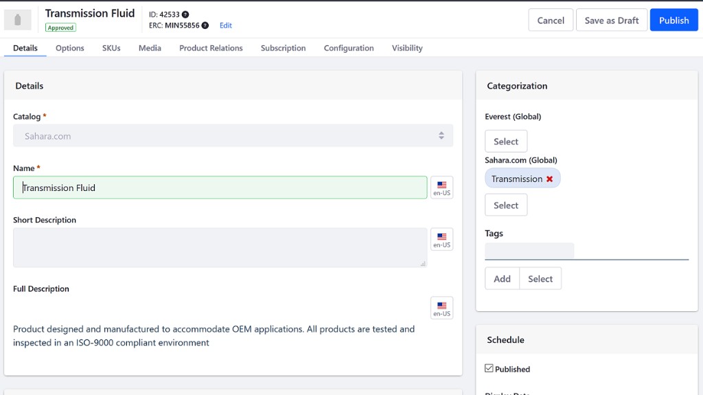 Liferay Commerce Interface