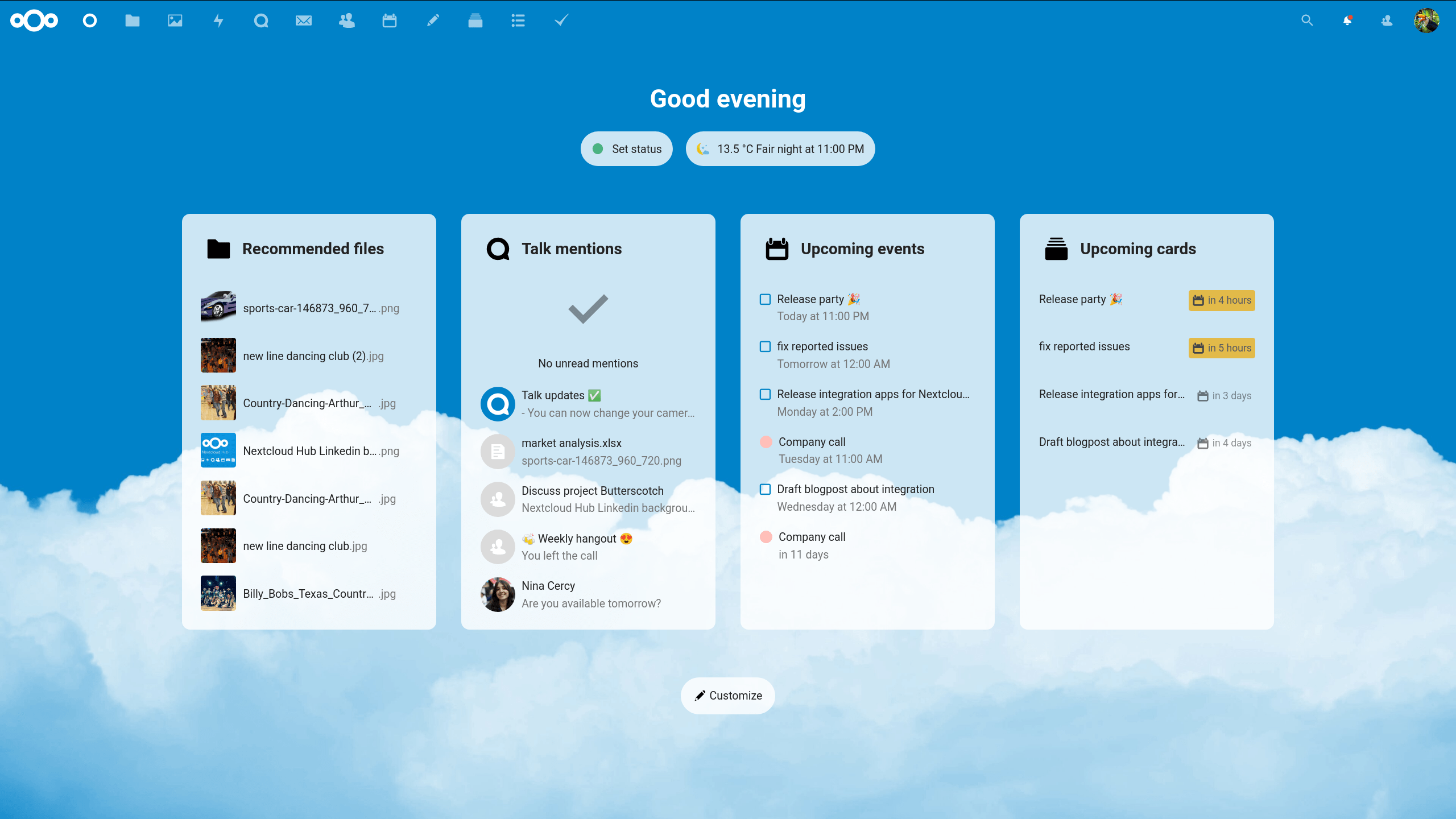Nextcloud Dashboard