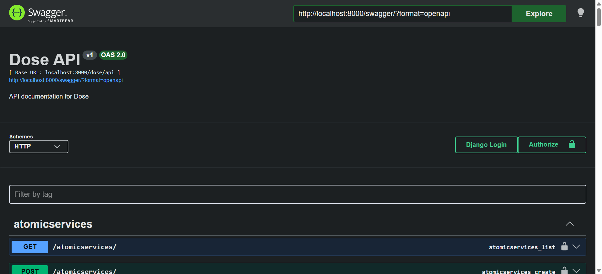 Swagger UI — PolySaaS DOSE API