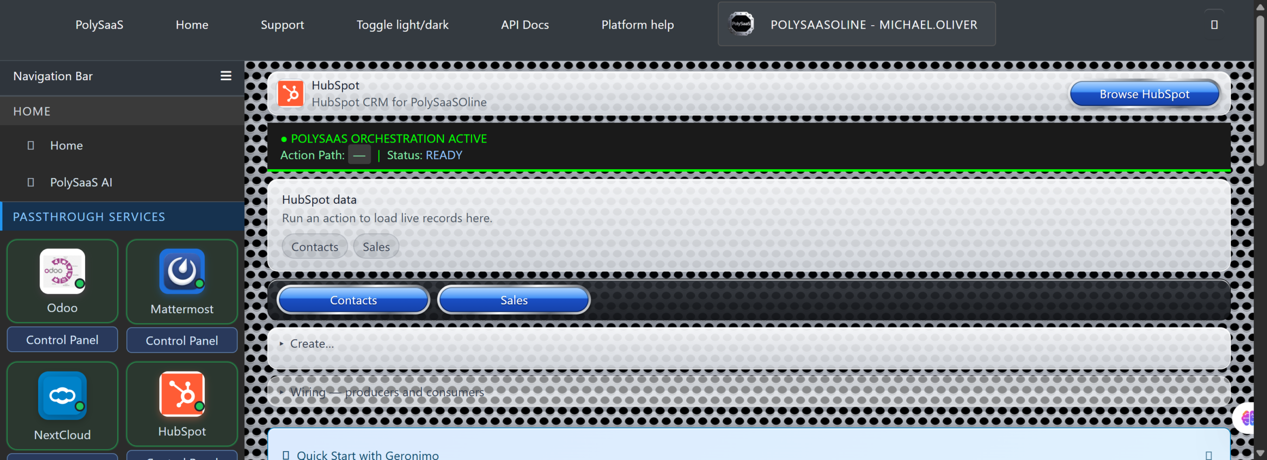 HubSpot Control Panel