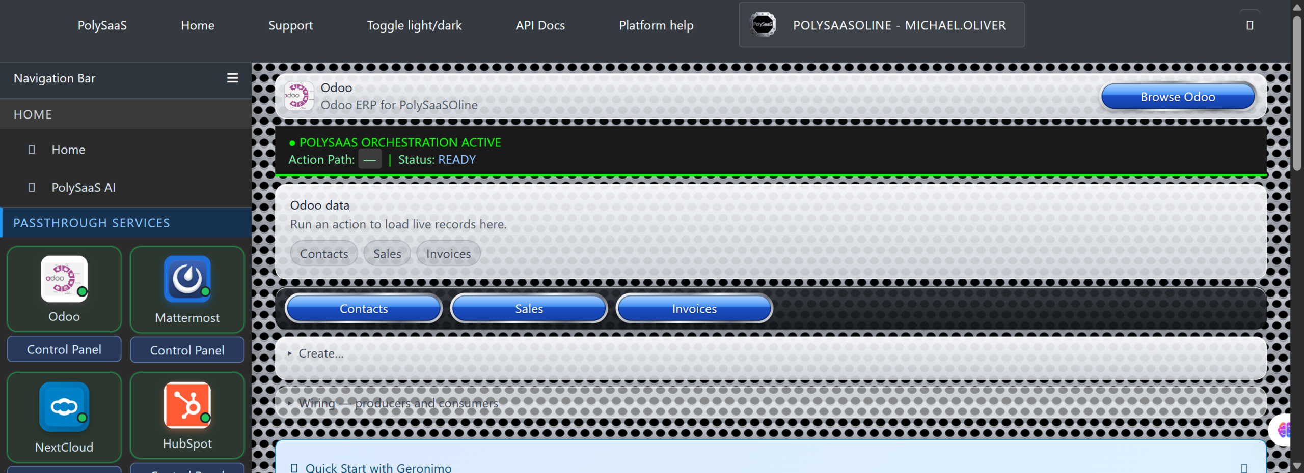 Odoo Control Panel